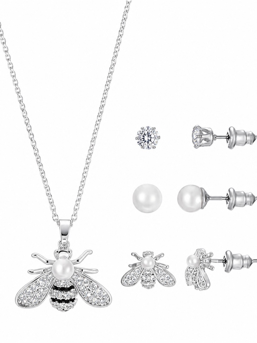 Sparkle Allure Honey Bee Necklace & EarringSet - Light Up Box